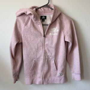 Roots Light Pink Girls' Zip Hoodie
